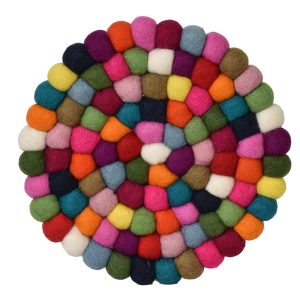 Handcrafted felt decor piece for kitchens and home spaces.