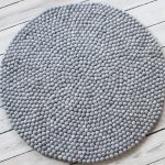 Handmade felt rug and decor items.