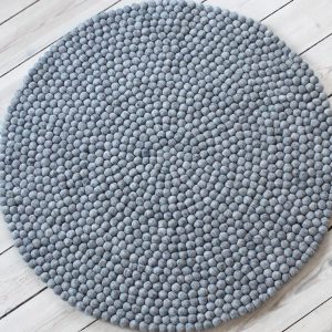 Handmade felt rug and decor items.