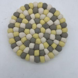 Handcrafted felt decor piece for kitchens and home spaces.