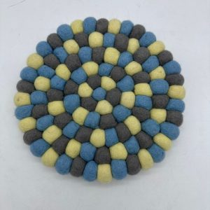 Handcrafted felt decor piece for kitchens and home spaces.