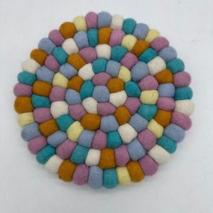 Handcrafted felt decor piece for kitchens and home spaces.