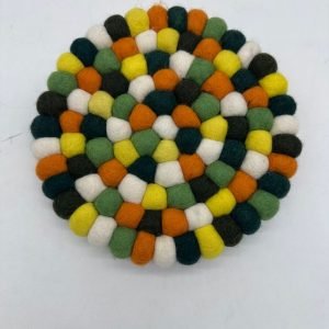 Handcrafted felt decor piece for kitchens and home spaces.